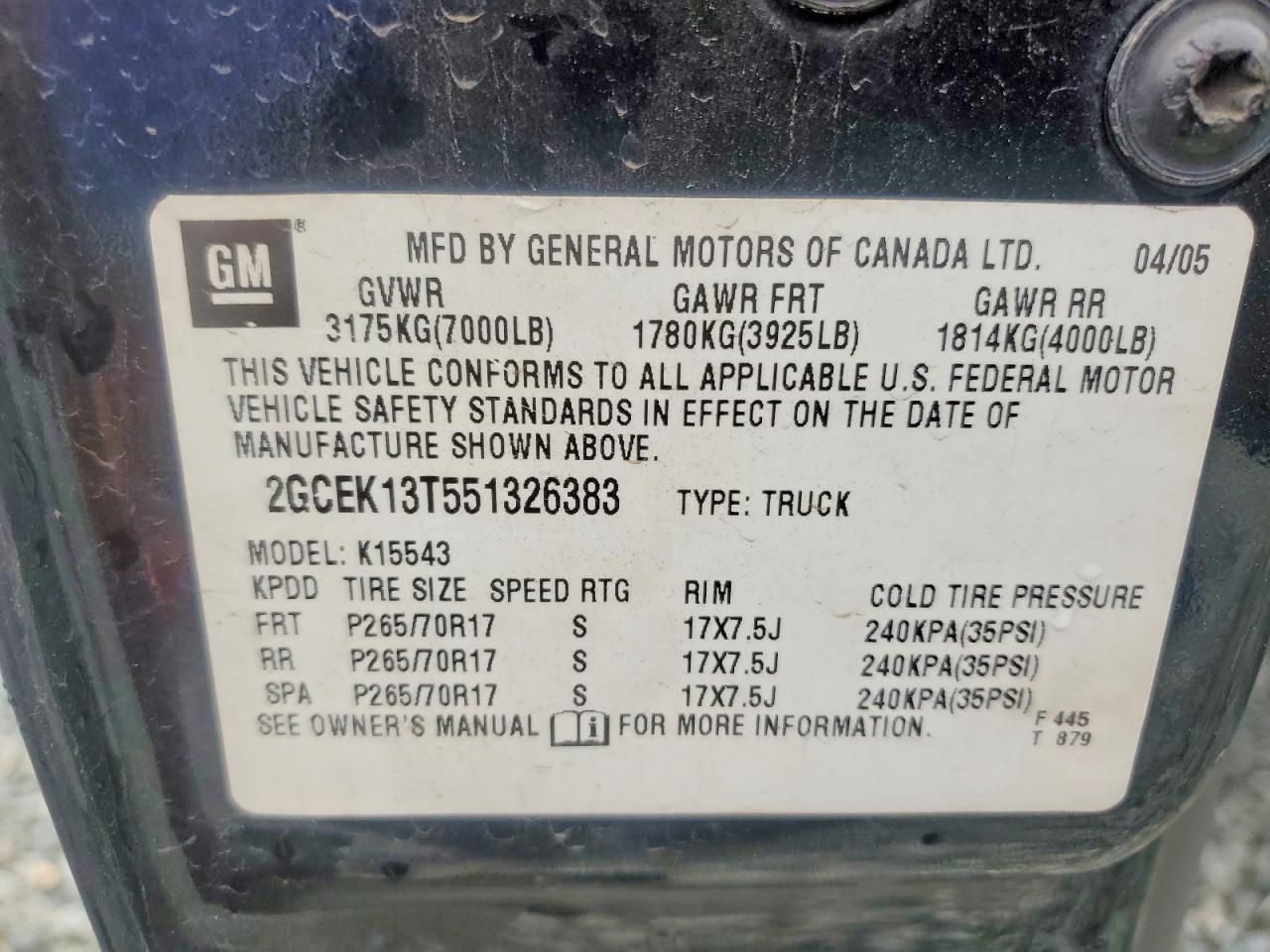 2005 Chevrolet Silverado K1500