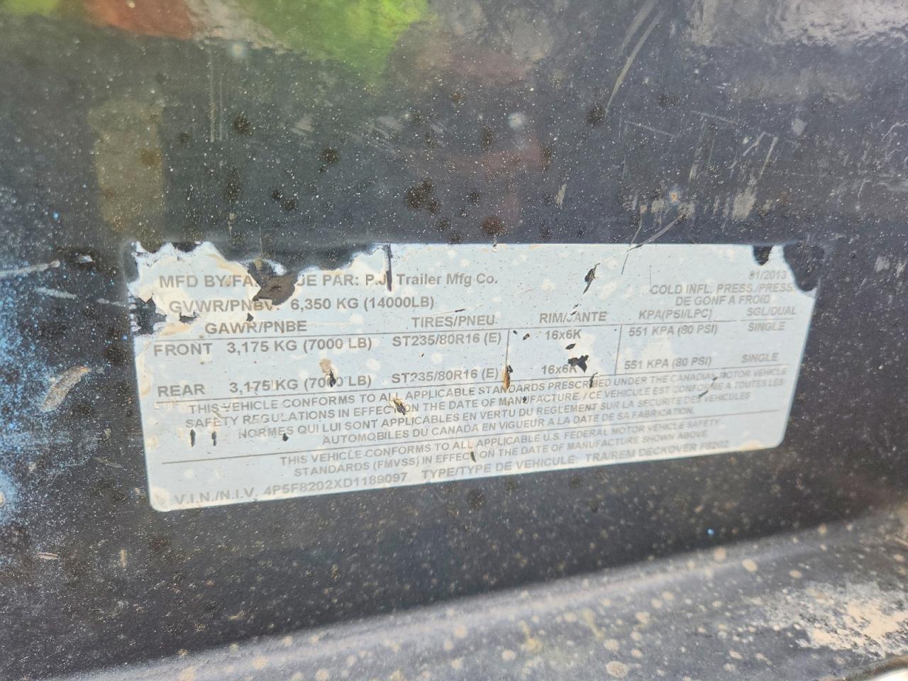 2013 PJ Equipment Trailer