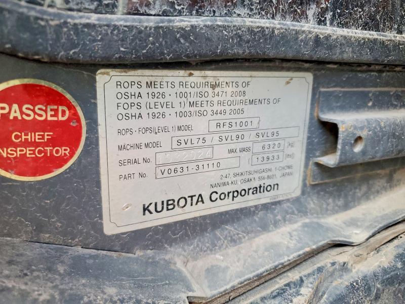 2019 Kubota SVL75-2 Skid Steer Loader
