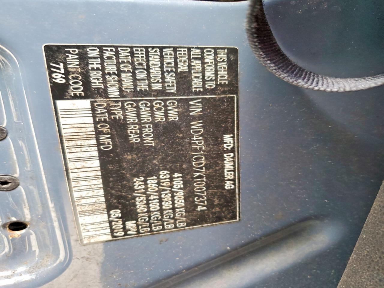 2019 Mercedes-Benz Sprinter 2500 Delivery Van