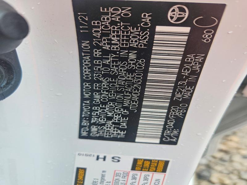 2022 Toyota Corolla Hybrid le