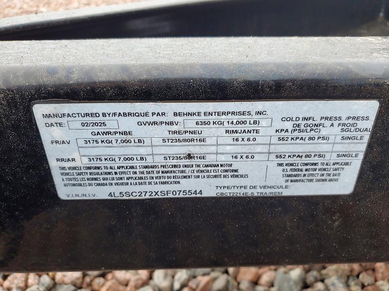 2025 Behnke Ent Trailer