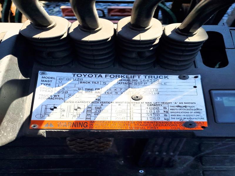 2014 Toyota 8FGCU20 Forklift