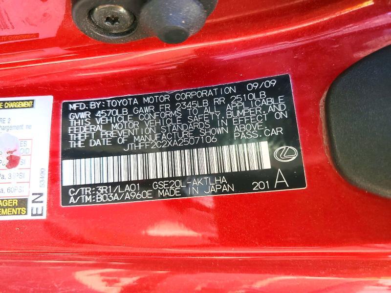 2010 Lexus Is 250c