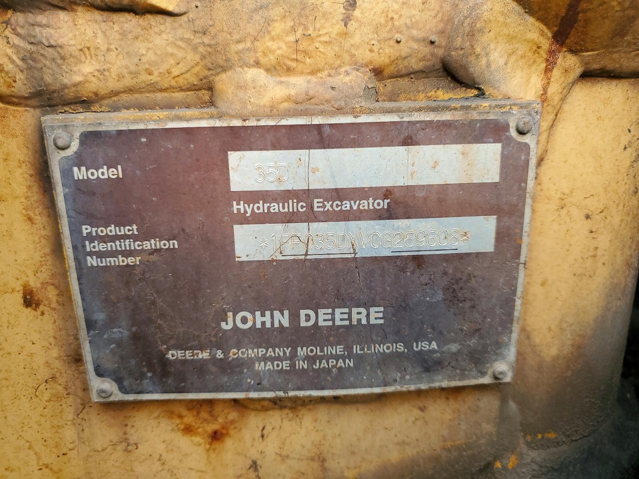 2012 John Deere 35D Mini Excavator