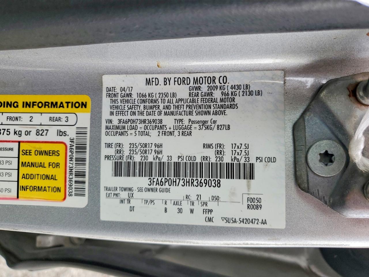 2017 Ford Fusion se