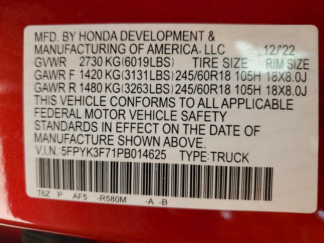2023 Honda Ridgeline RTL-E