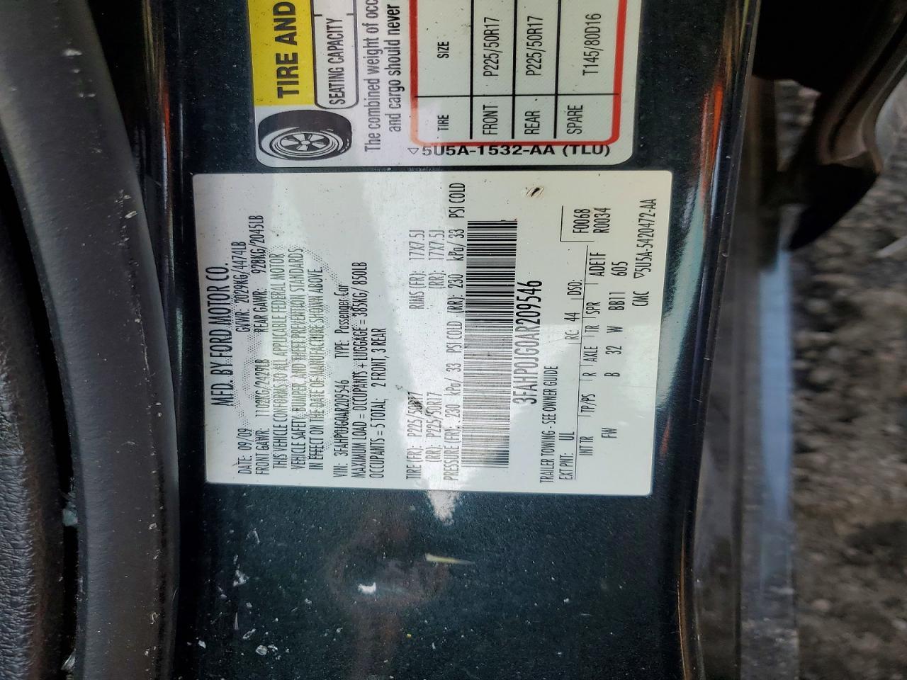 2010 Ford Fusion sel