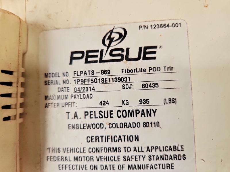 2014 Pelsue Fiber Optic Splcing Trailer
