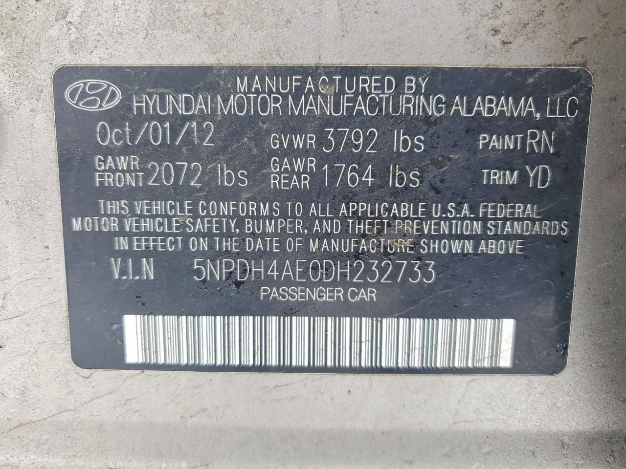 2013 Hyundai Elantra gls