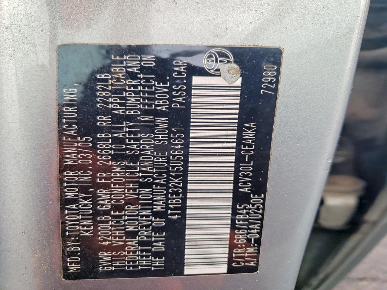 2005 Toyota Camry le