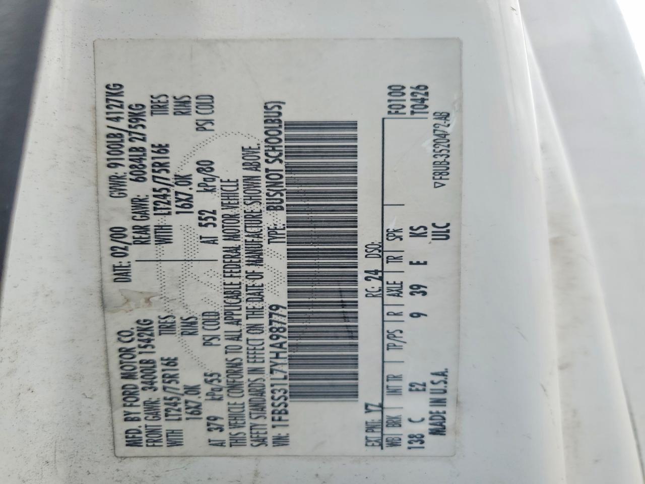 2000 Ford Econoline E350 Super Duty Wagon