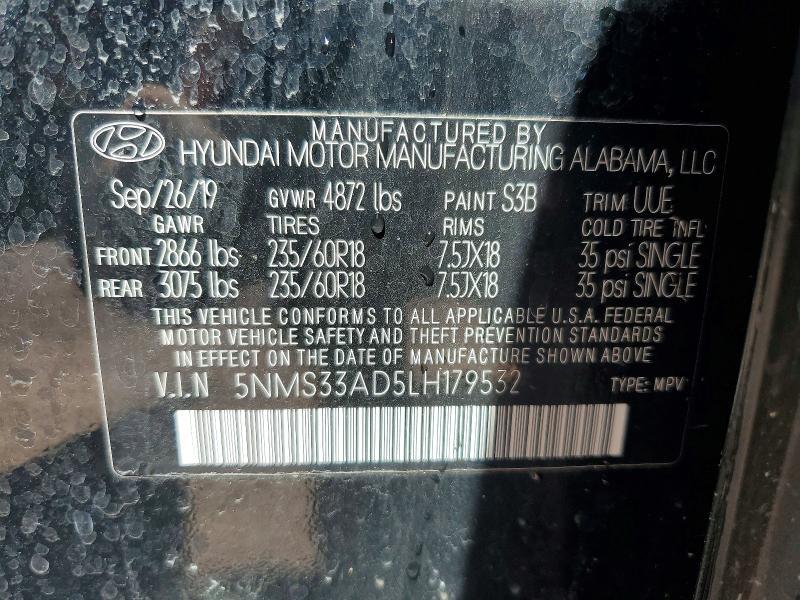 2020 Hyundai Santa fe sel