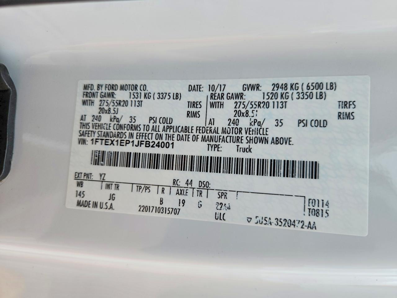 2018 Ford F150 Super Cab