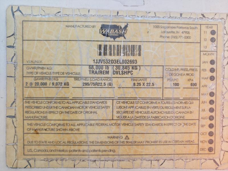 2014 Wabash Dvlshpc dry van Trailer