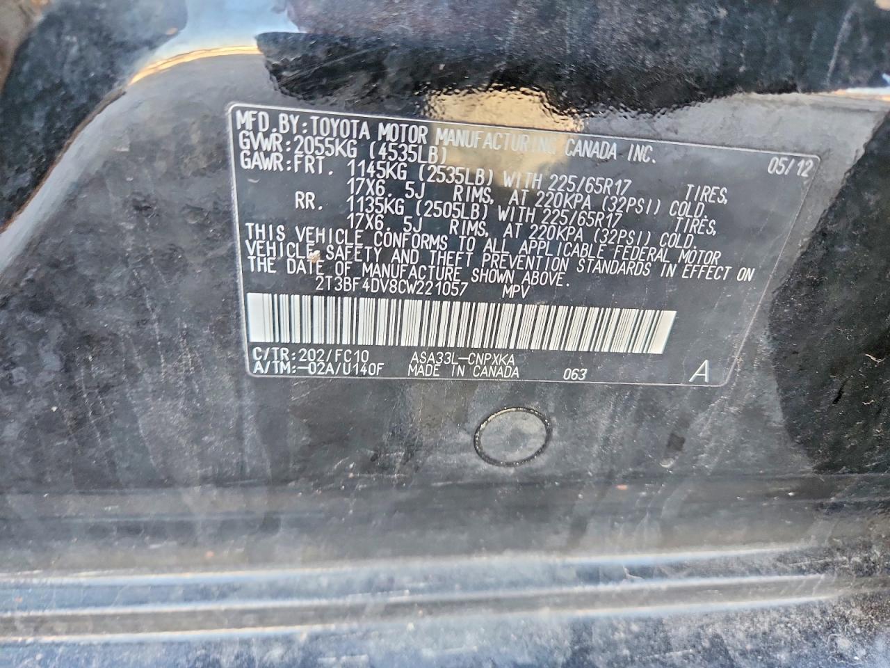 2012 Toyota Rav4 Base