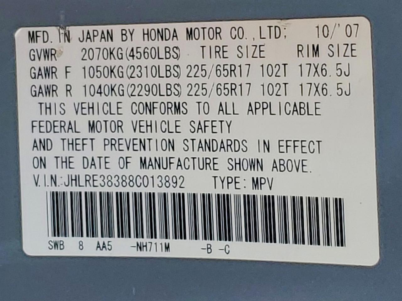 2008 Honda Cr-v lx