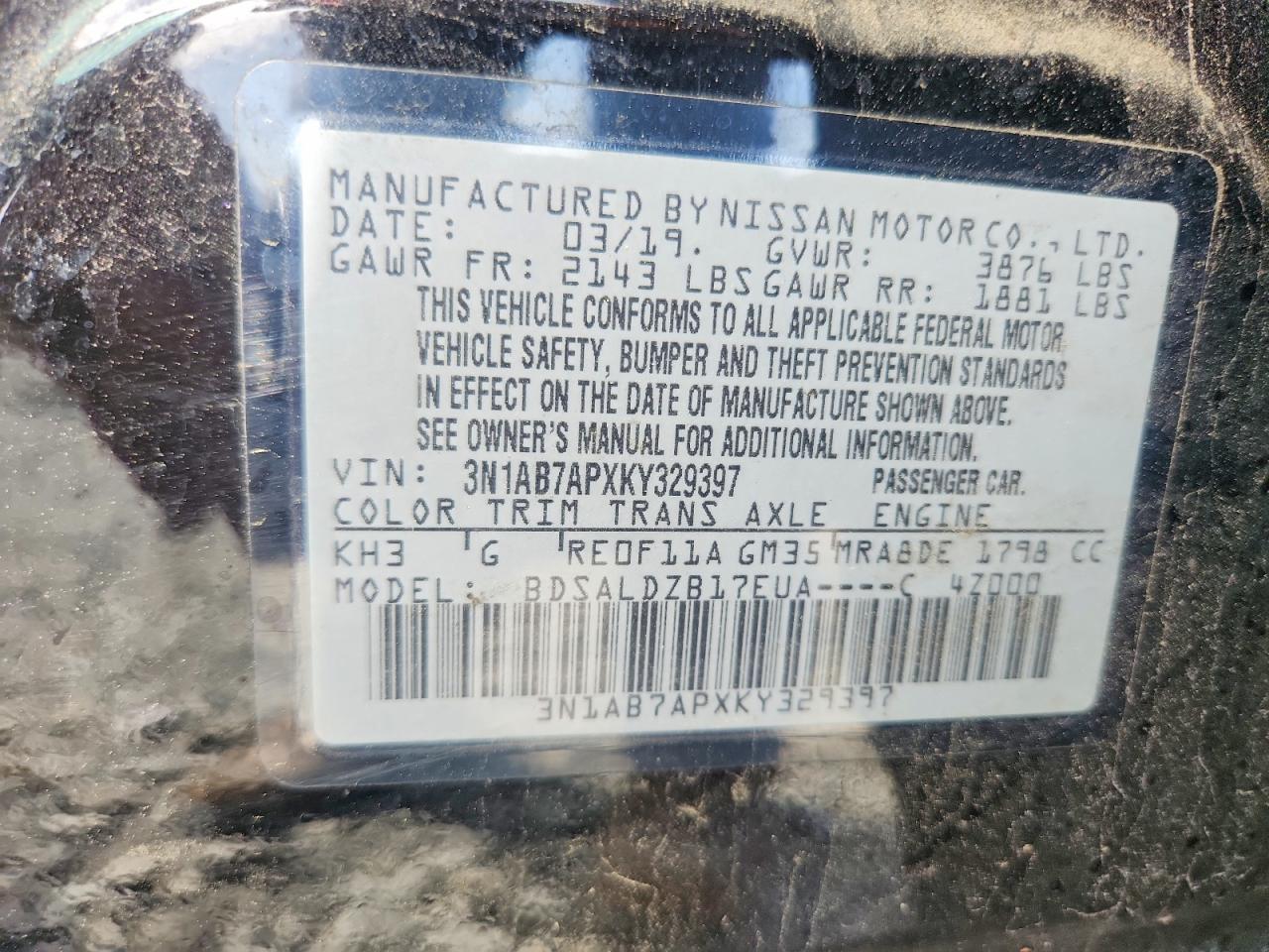 2019 Nissan Sentra sv
