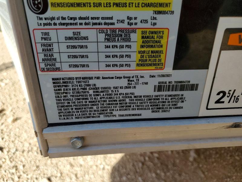 2022 Haulmark Mark TSV716T2 Enclosed Cargo Trailer