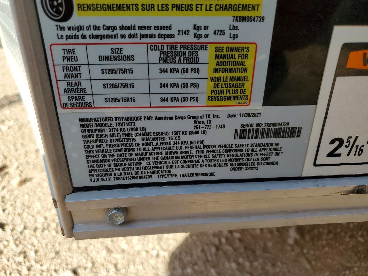 2022 Haulmark Mark TSV716T2 Enclosed Cargo Trailer