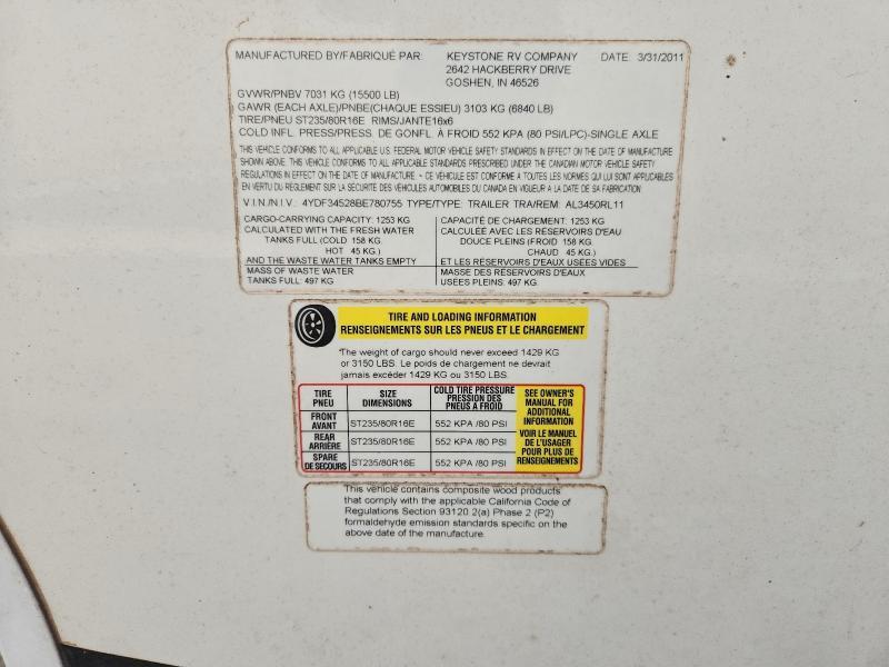 2011 Keystone Alpine Camper