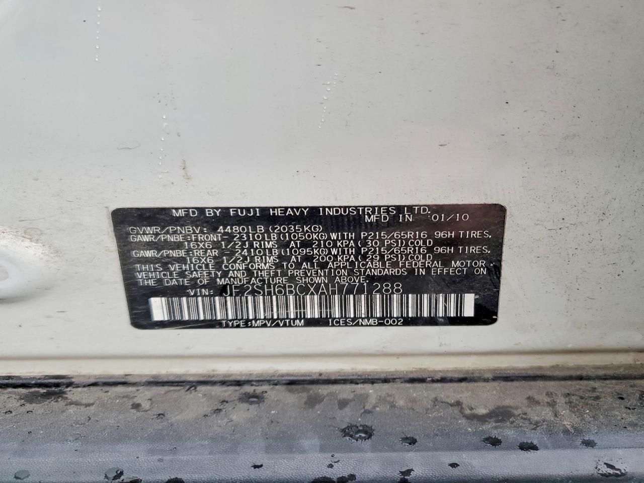 2010 Subaru Forester xs