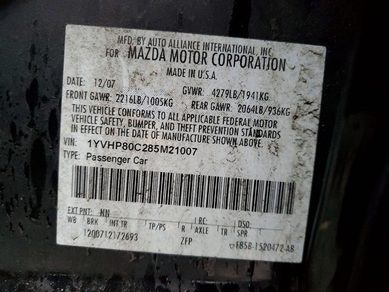 2008 Mazda 6 I