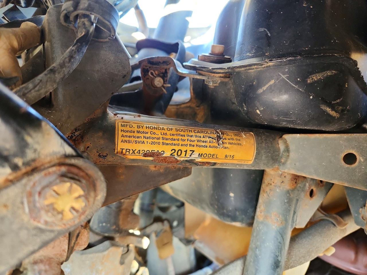 2017 Honda Fourtrax Rancher ATV