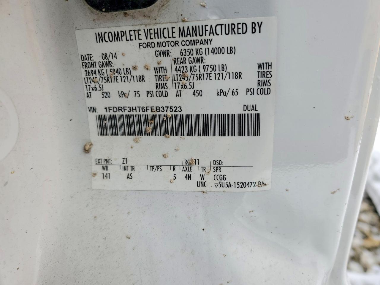 2015 Ford F350 Super Duty Dump Truck