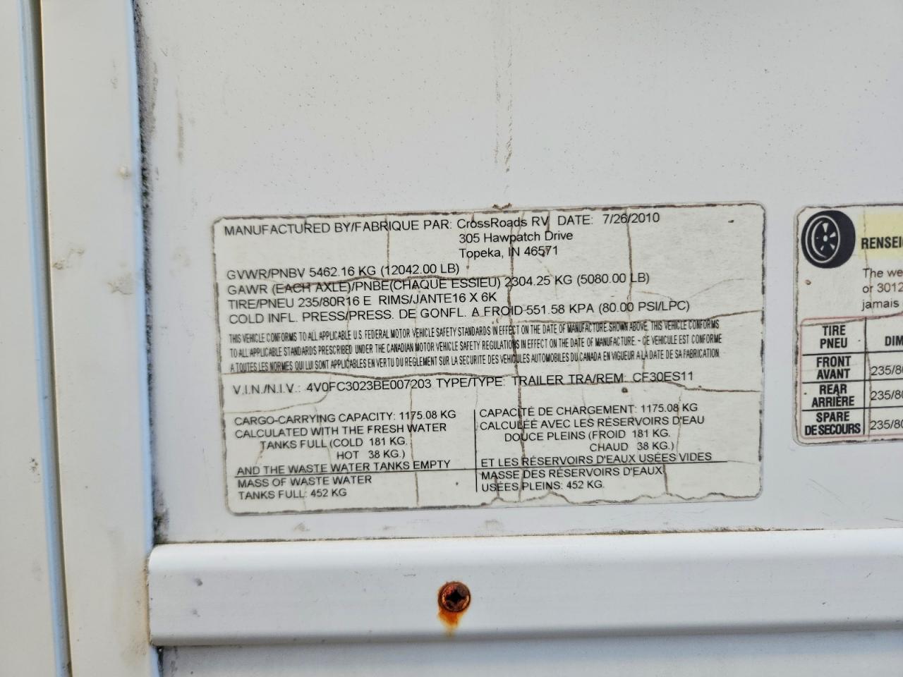 2011 Crossroads Cruiser Camper