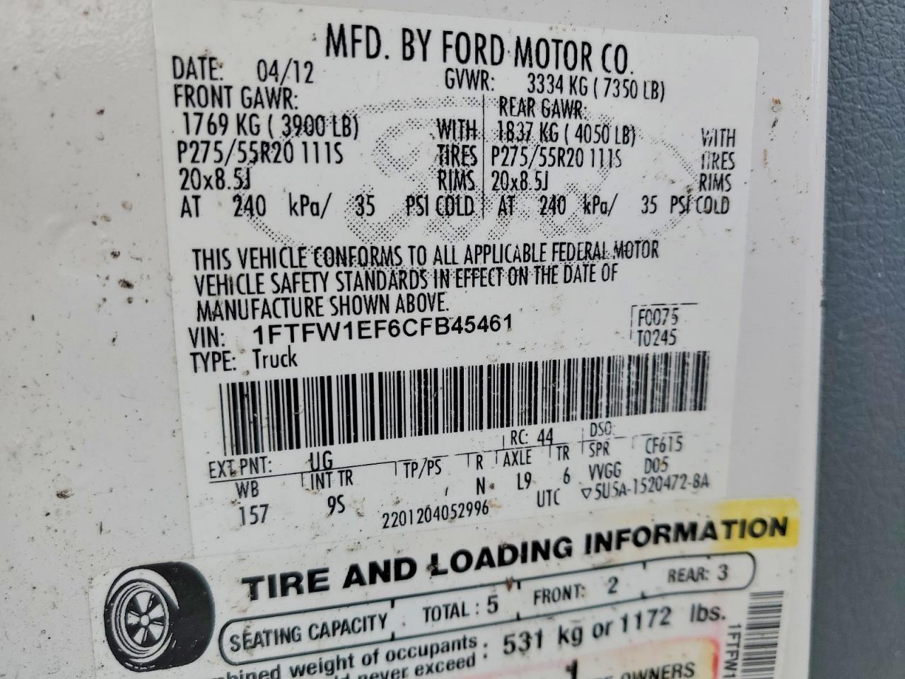 2012 Ford F150 Supercrew