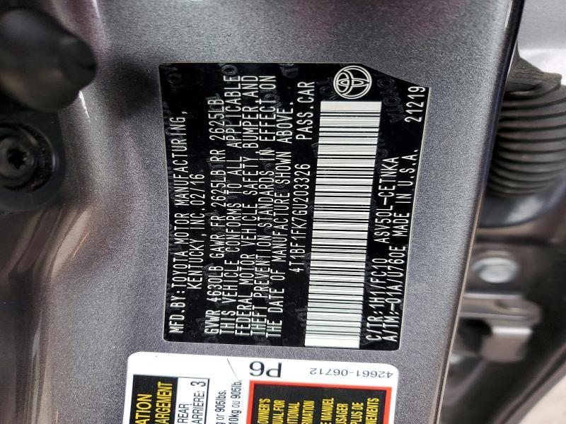 2016 Toyota Camry le