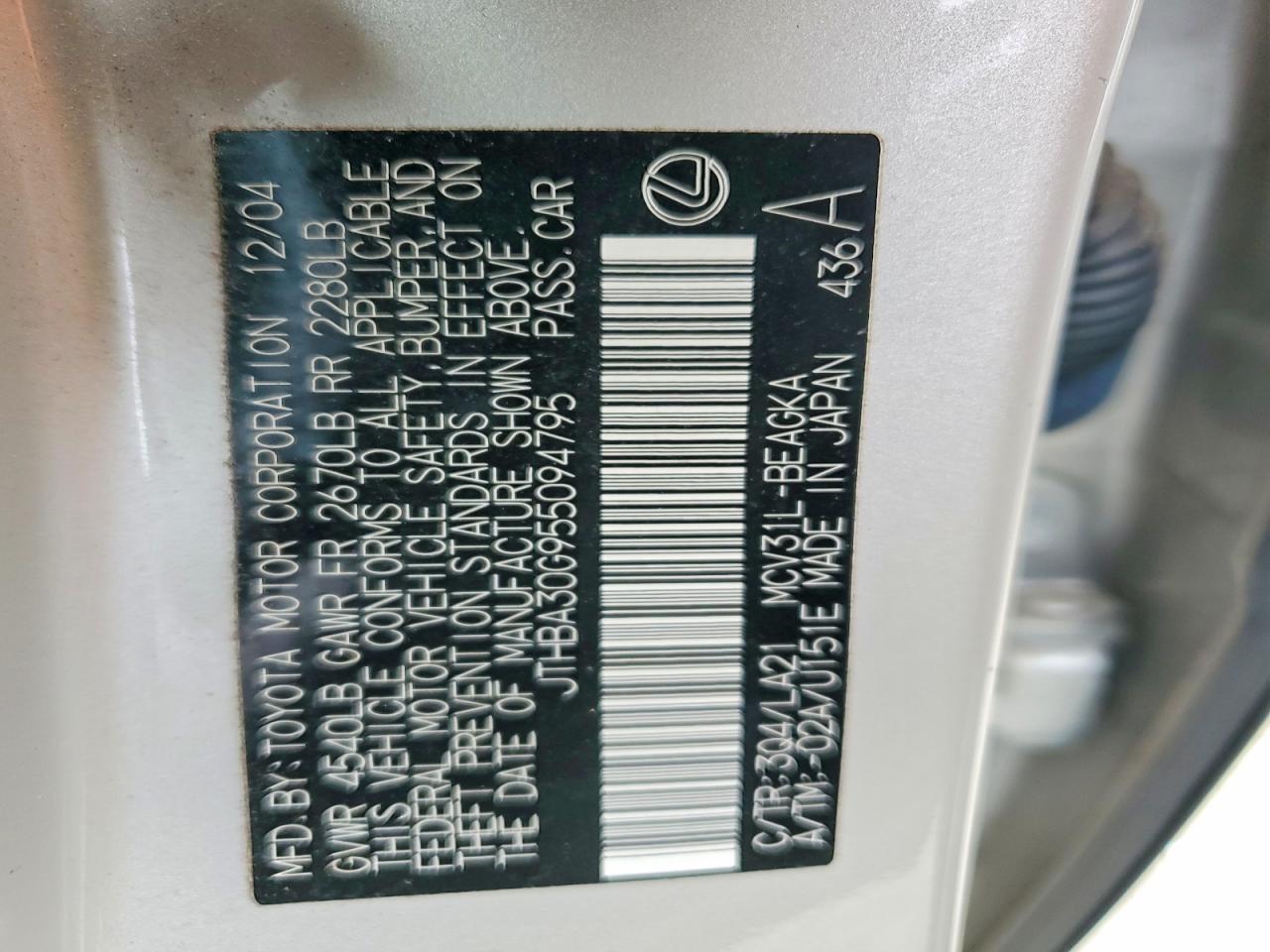 2005 Lexus Es 330 Base