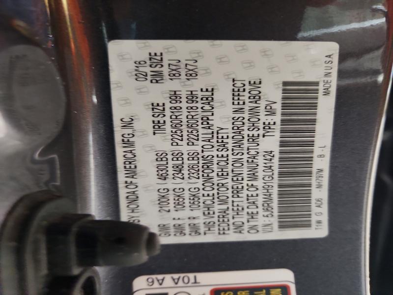 2016 Honda Cr-v Touring