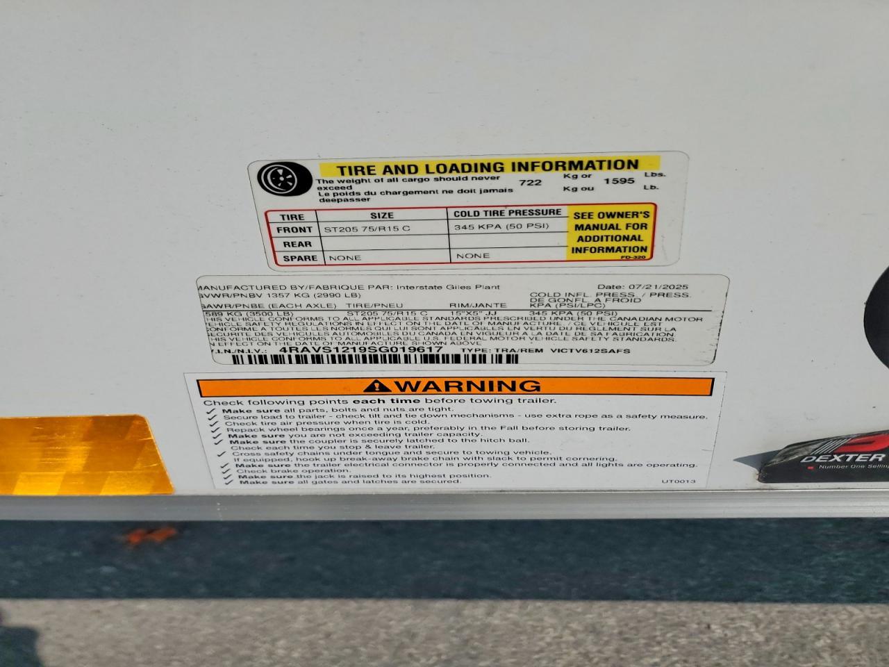 2025 Idgm 2025 Interstate VICTV612SAFS Enclosed Cargo Traile