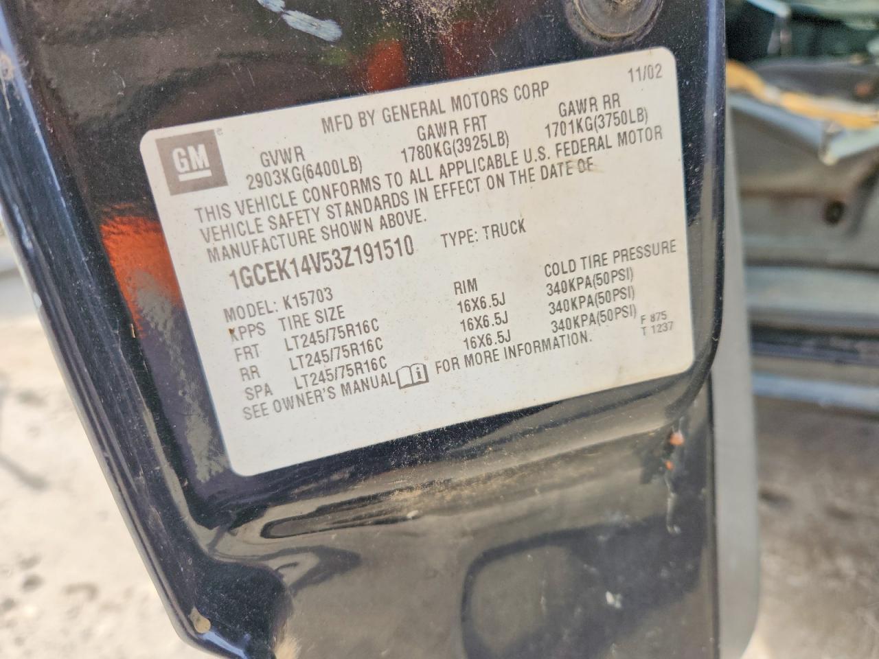 2003 Chevrolet Silverado K1500