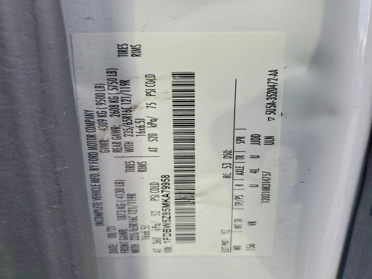 2021 Ford Transit Delivery Truck