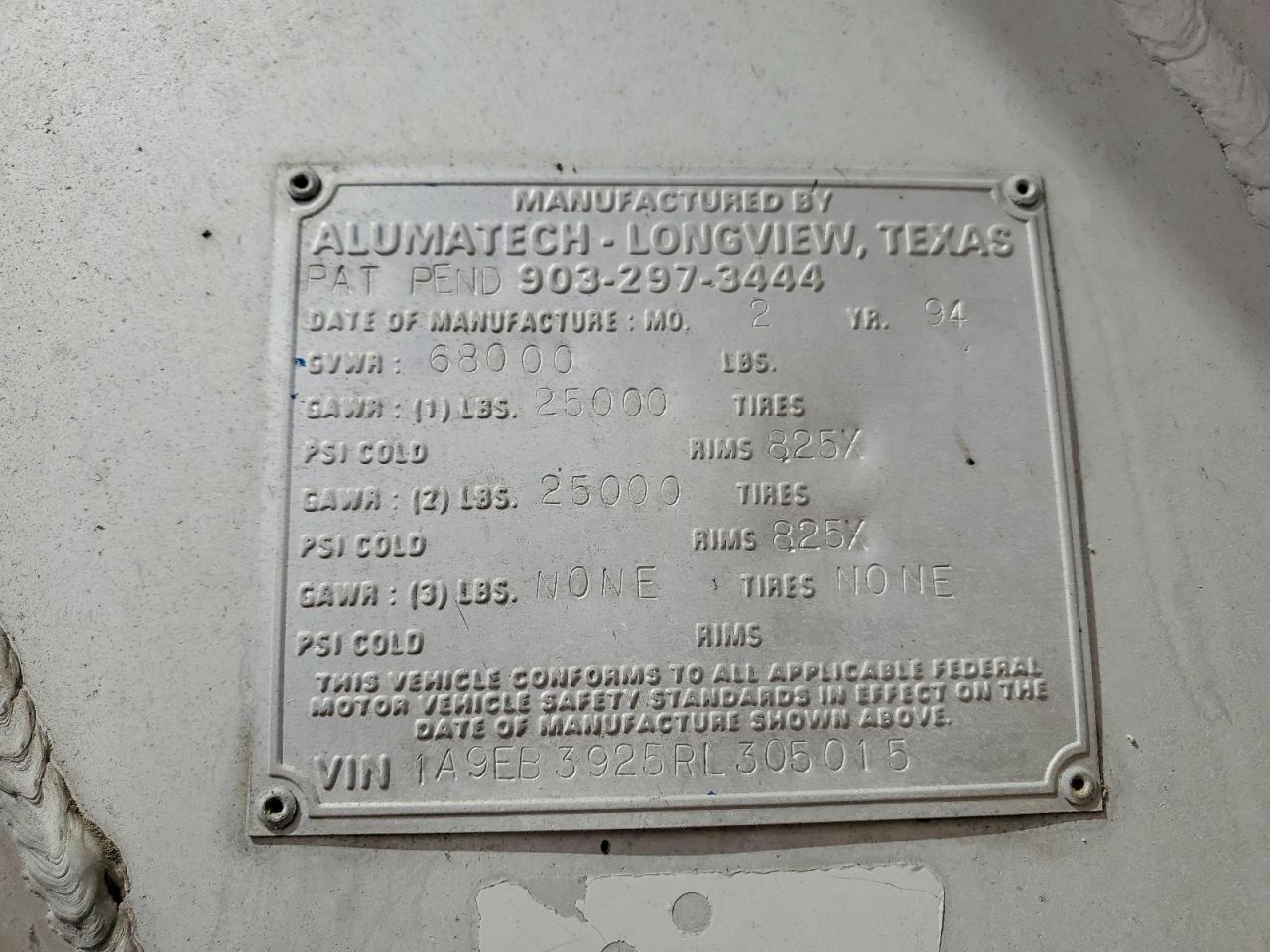 1994 Lumatech 1994 Alumatech END Dump Trailer
