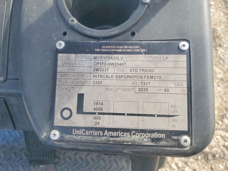 2015 Unicariers 2027 Unicarriers MCP1F2A20LV Forklift