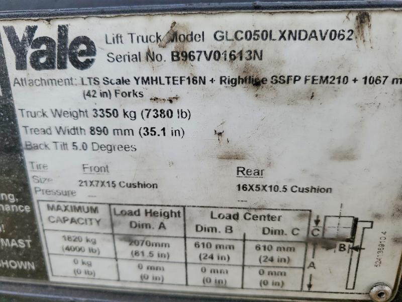 2015 Yale Glc050lxndav062 Forklift