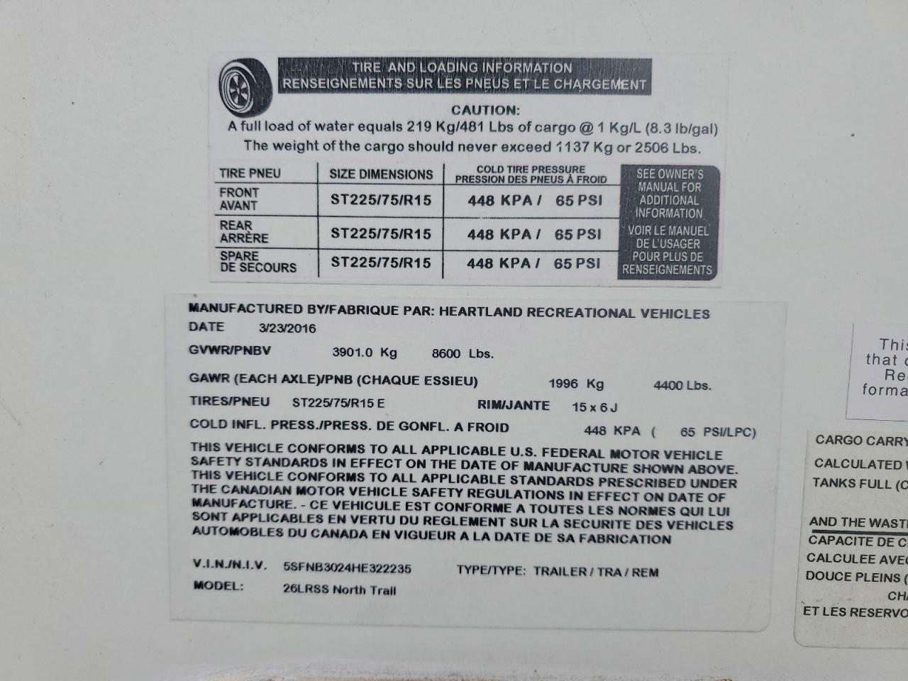 2017 Heartland Tland North Trail Camper