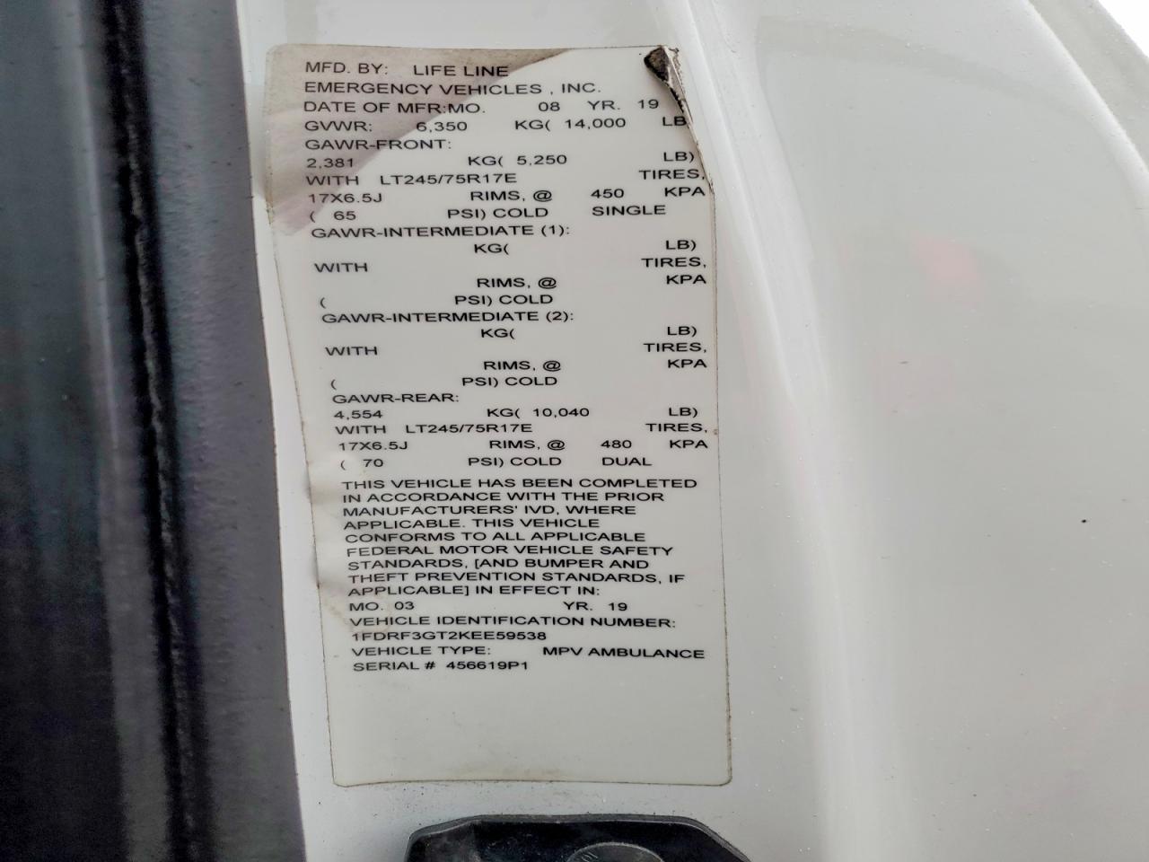 2019 Ford F350 Super Duty Truck Cab AND Chassis