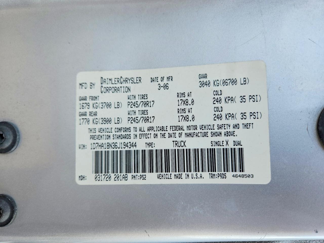2006 Dodge RAM 1500 ST