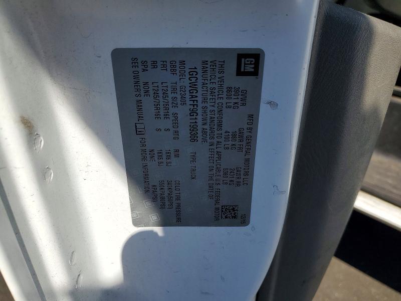 2016 Chev Rolet Express 2500 Cargo Utility / Service Van