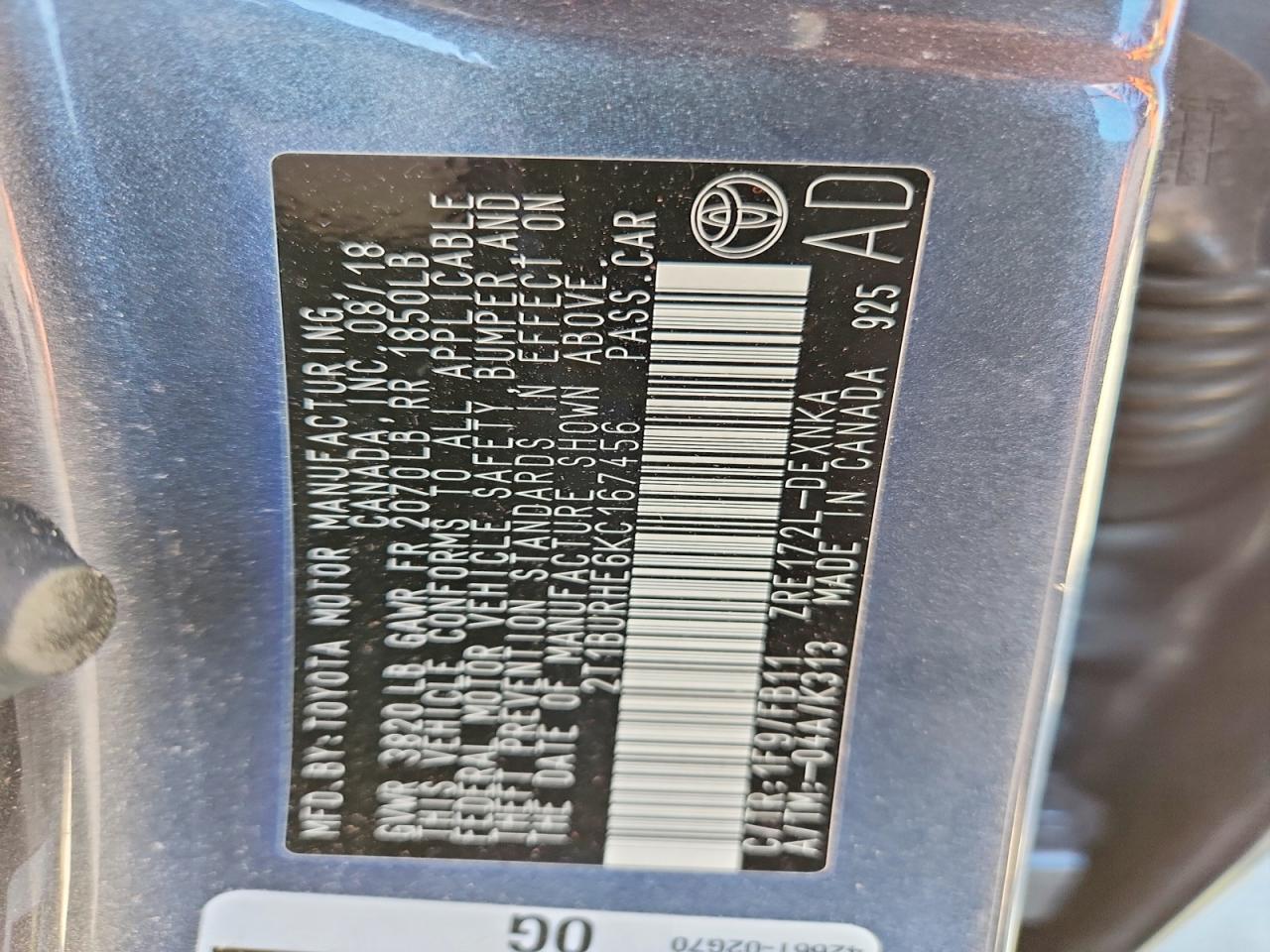 2019 Toyota Corolla le