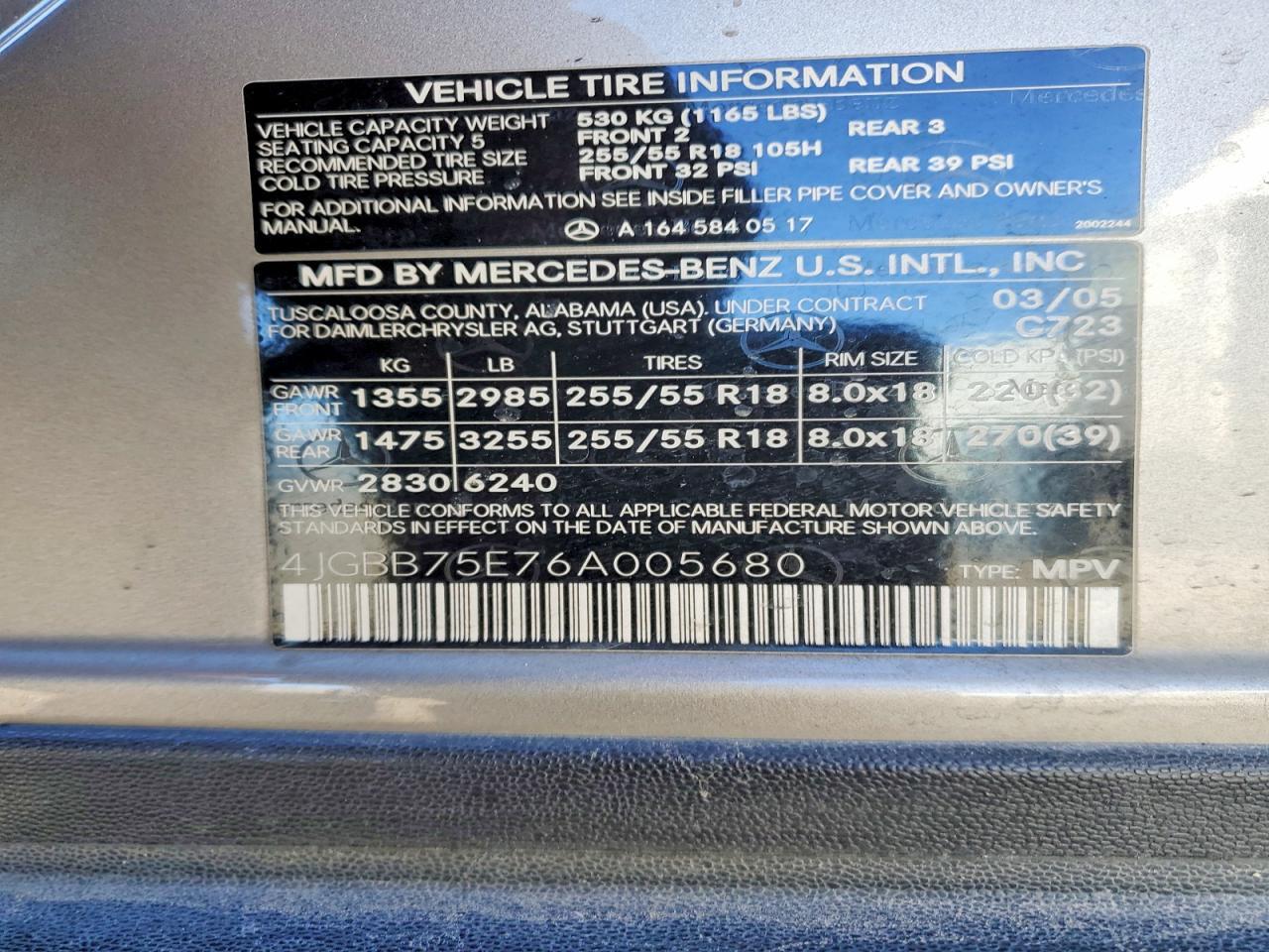 2006 Mercedes-Benz Ml 500