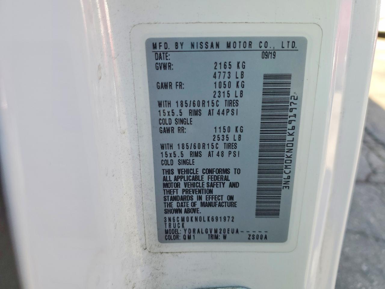 2020 Nissan NV200 SV