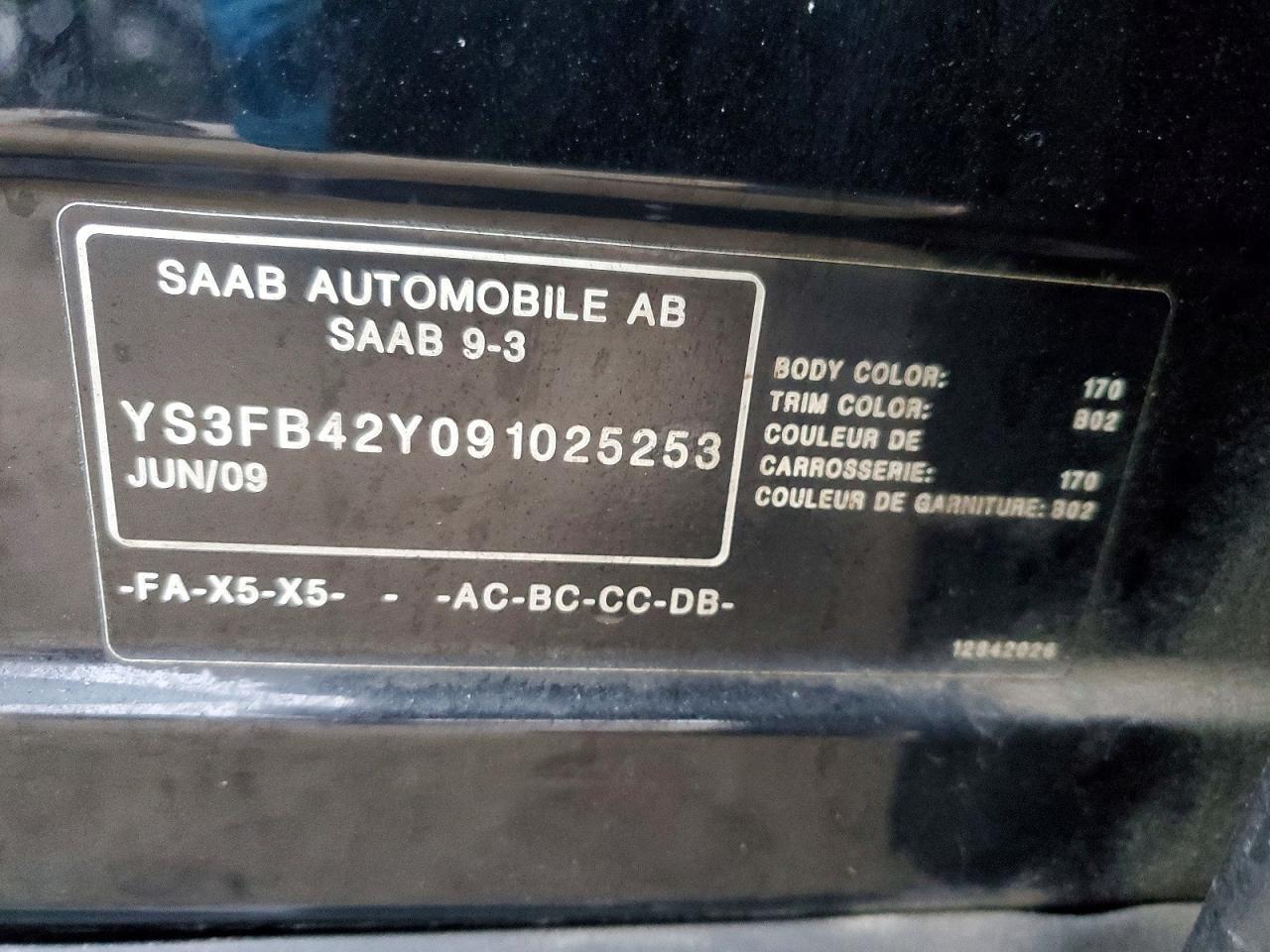 2009 Saab 9-3 2.0t