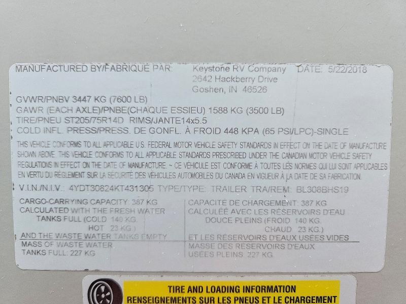 2019 Keystone Bullet Camper