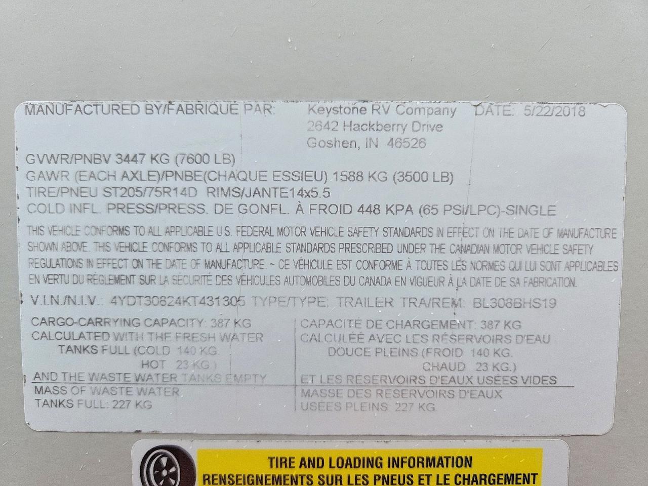 2019 Keystone Bullet Camper